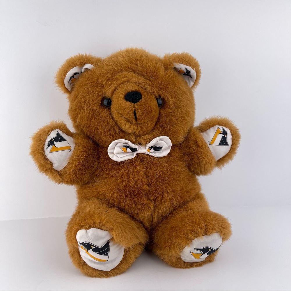 NWT VTG NHL‎ Teddy Bear Penguins Reversible Retro Hockey Stuffed Animal